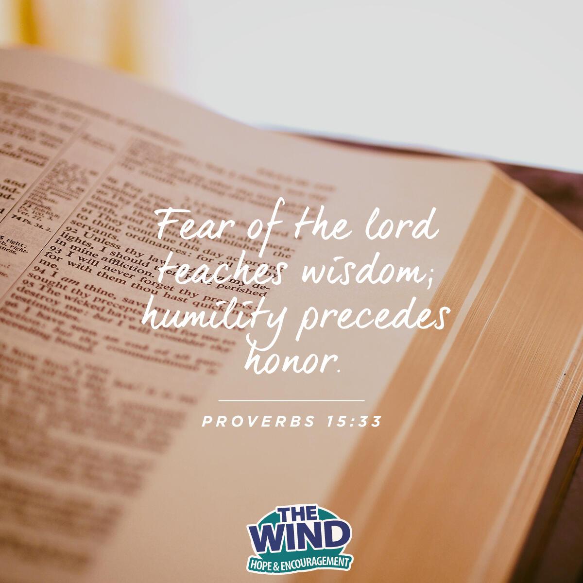 Proverbs 15: 33