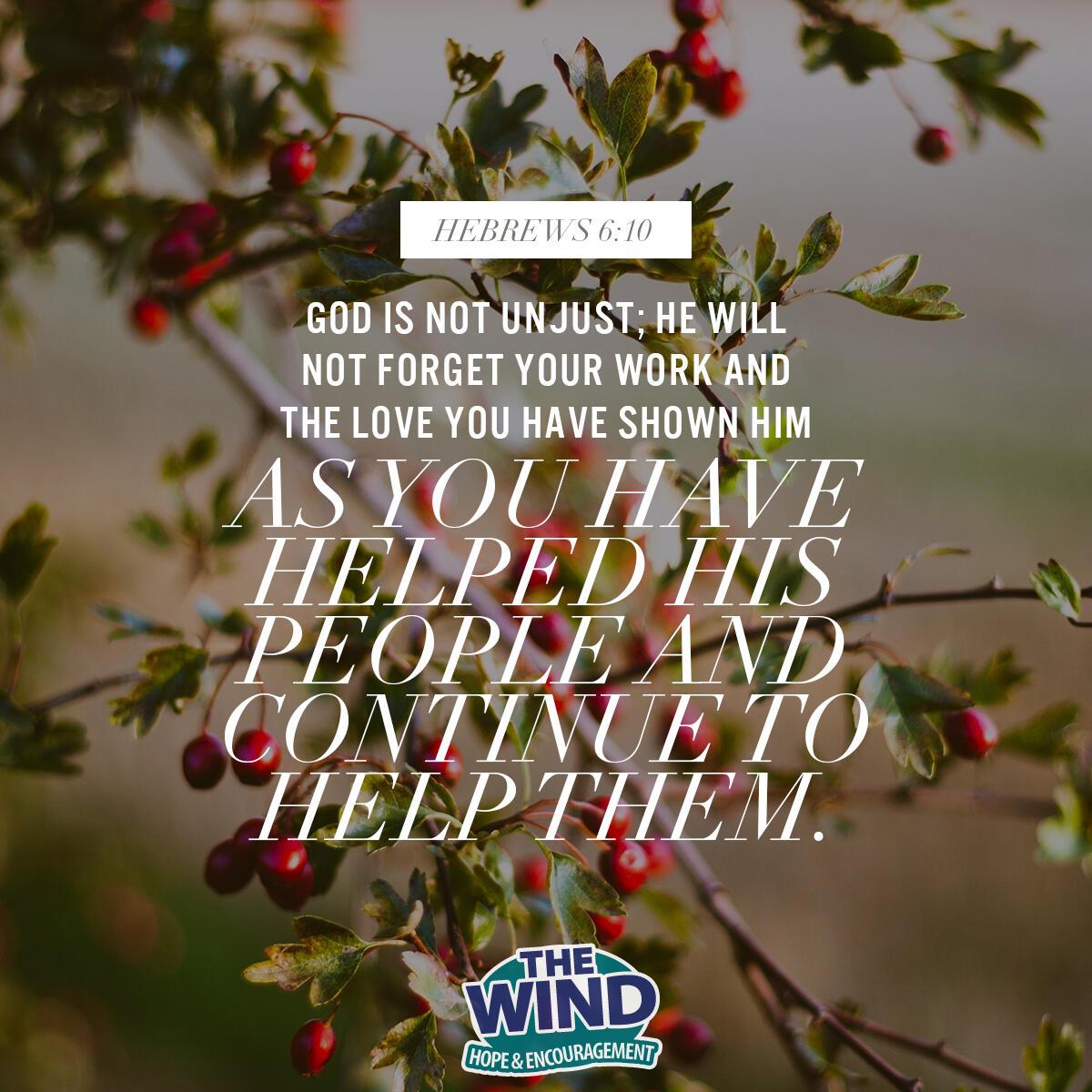 Hebrews 6:10 - Verse of the Day