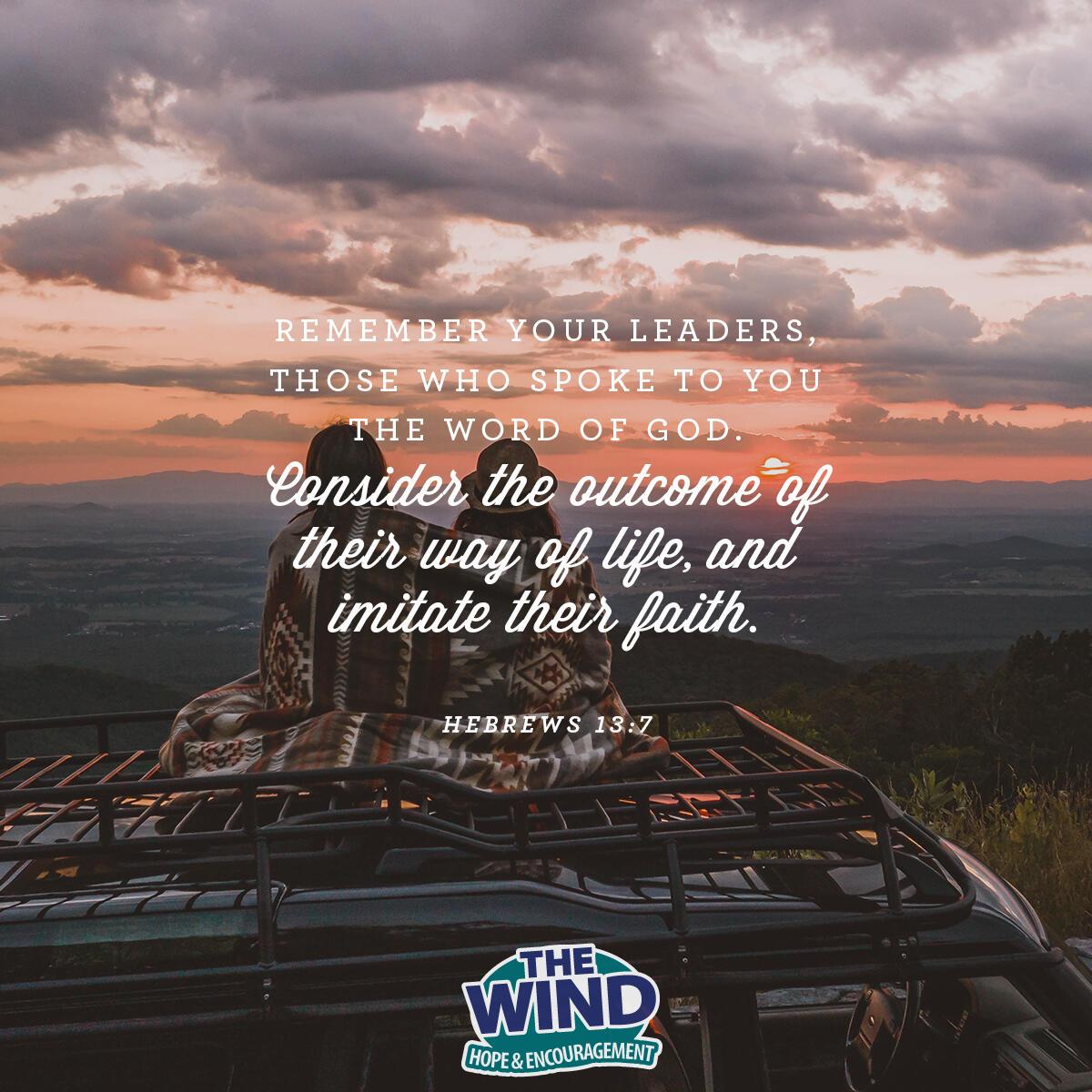 Hebrews 13:7 - Verse of the Day