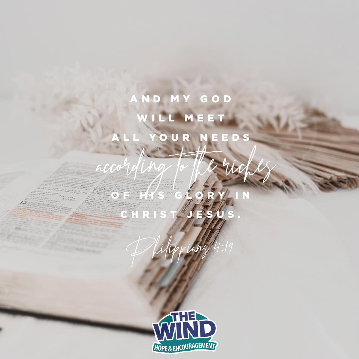 Philippians 4:19 - Verse of the Day
