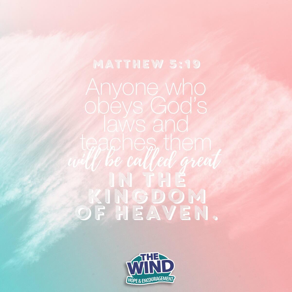 Matthew 5:19 - Verse of the Day