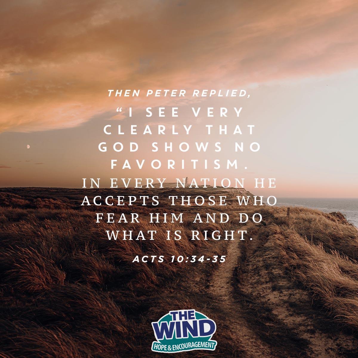 Acts 10:34-35 - Verse of the Day